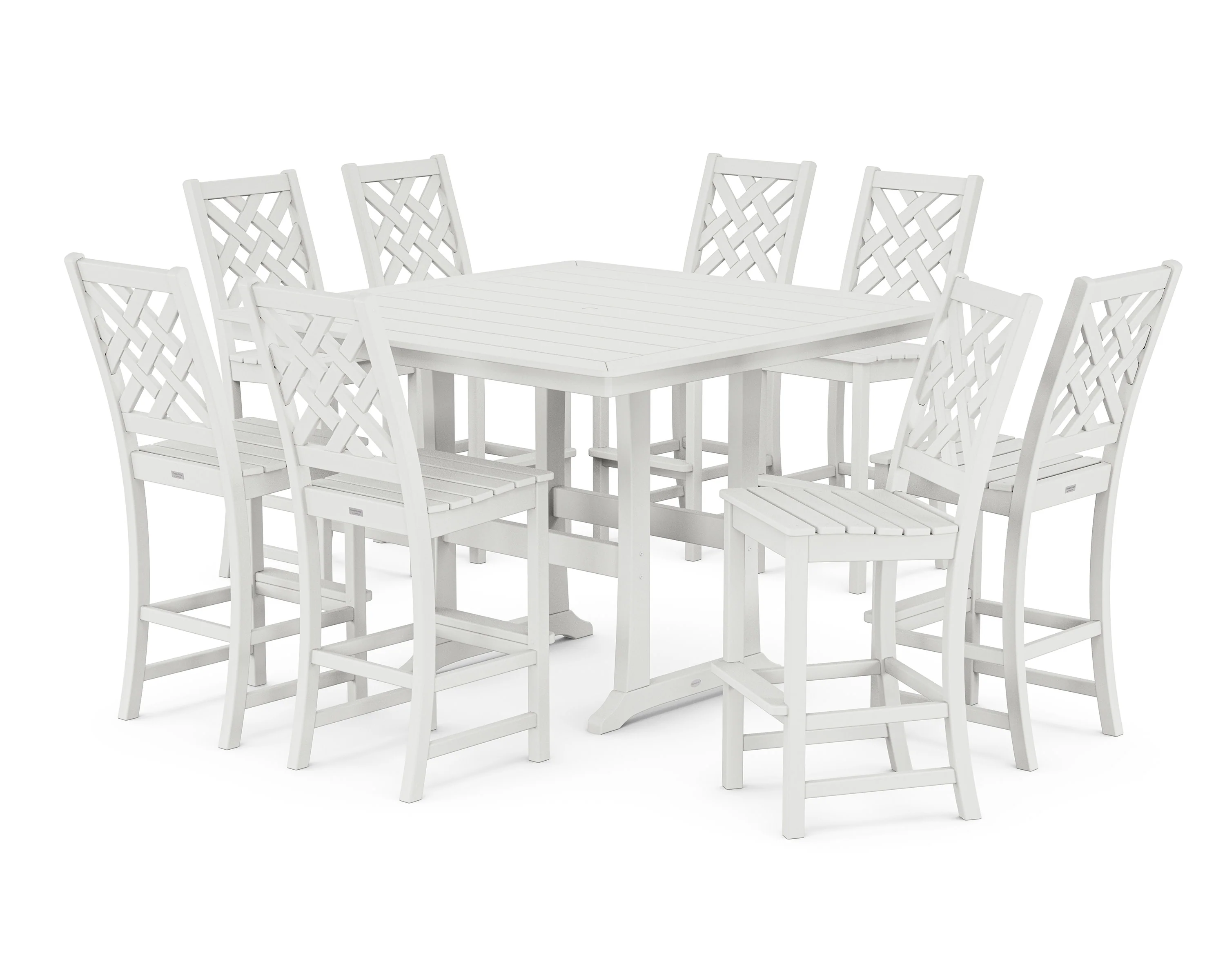 Wovendale Side Chair 9-Piece Square Bar Set with Trestle Legs - Image 8