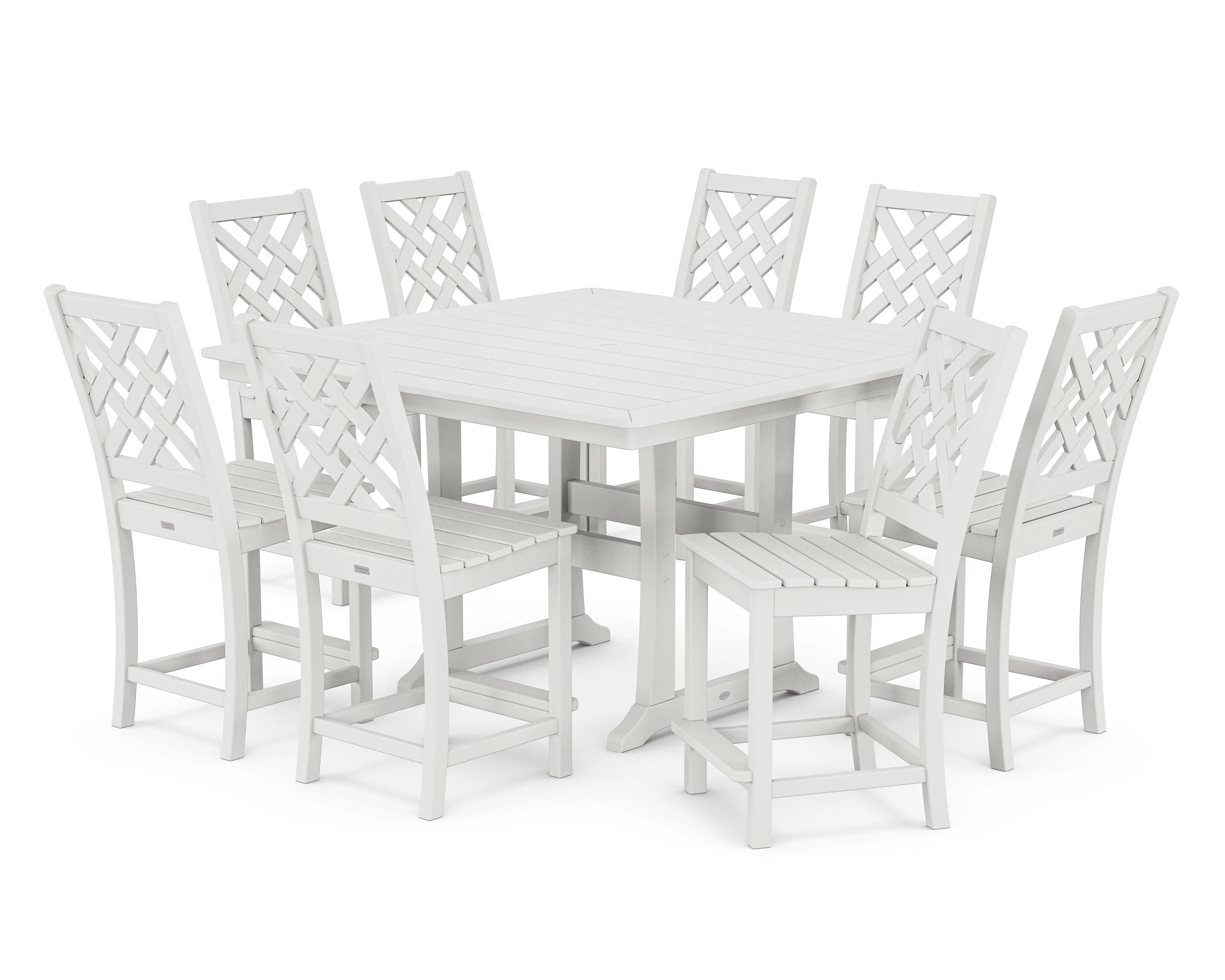 Wovendale Side Chair 9-Piece Square Counter Set with Trestle Legs - Image 3