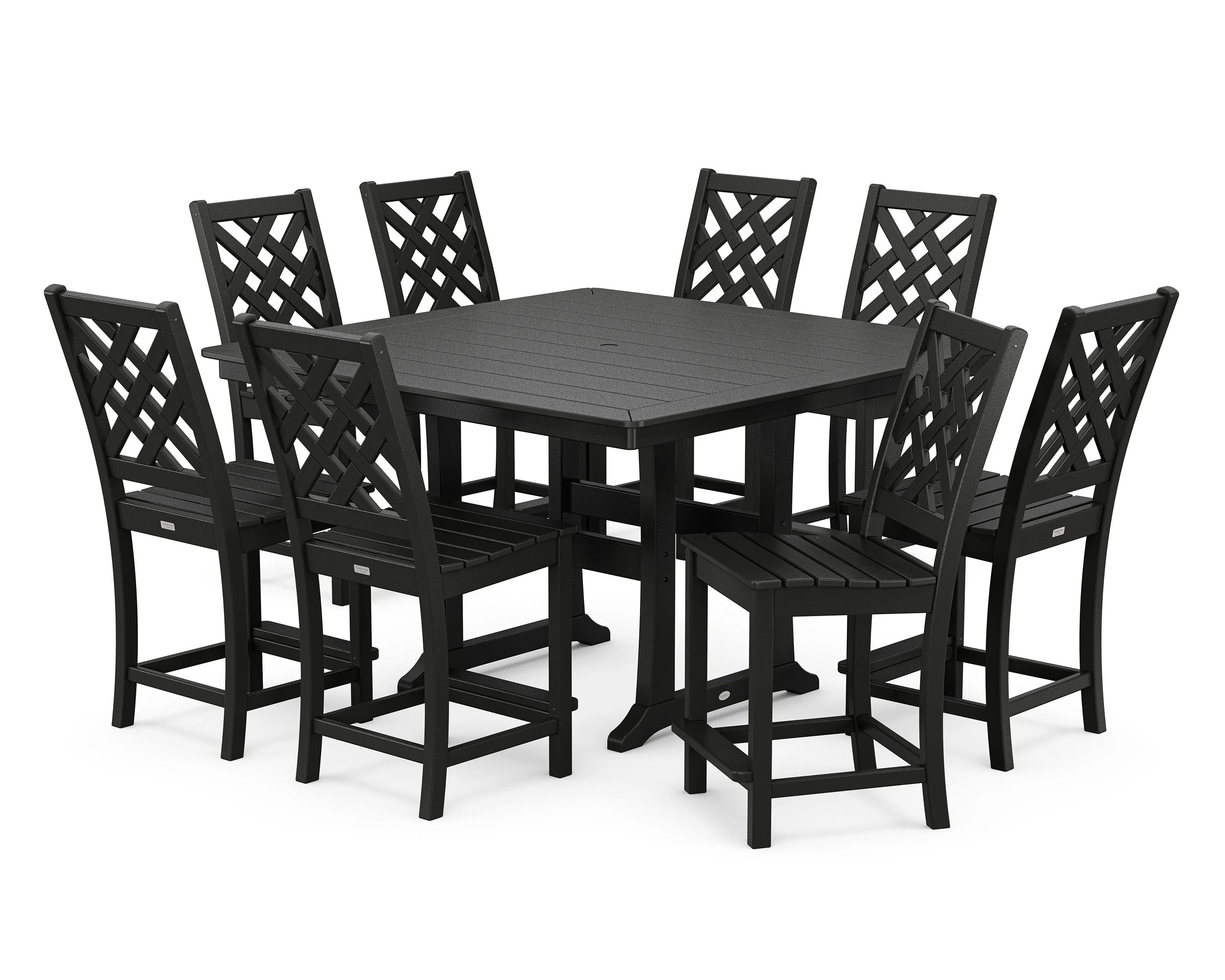 Wovendale Side Chair 9-Piece Square Counter Set with Trestle Legs - Image 4