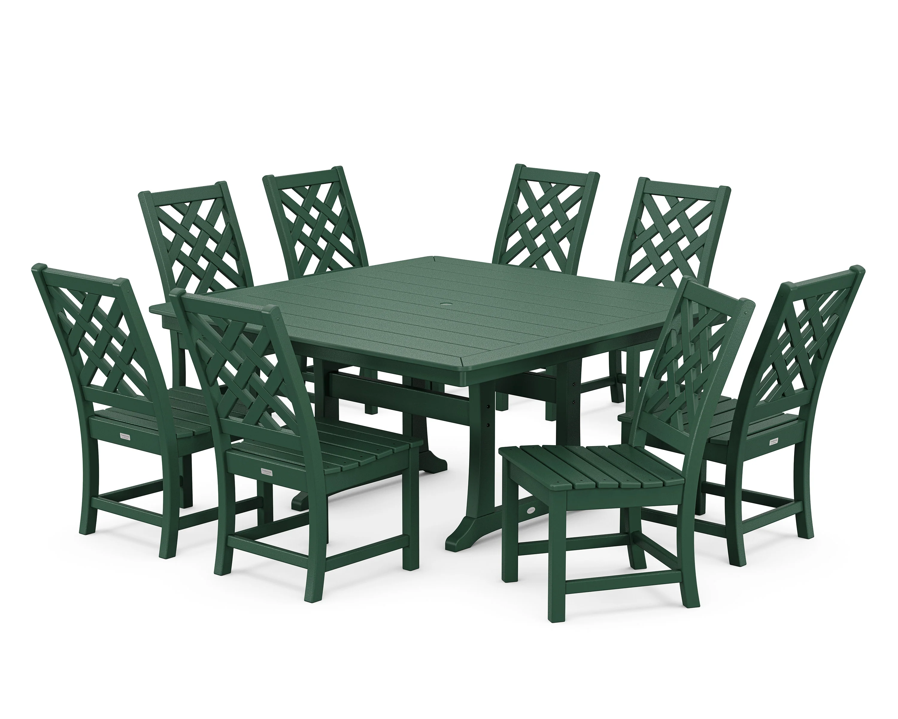 Wovendale Side Chair 9-Piece Square Dining Set with Trestle Legs - Image 6