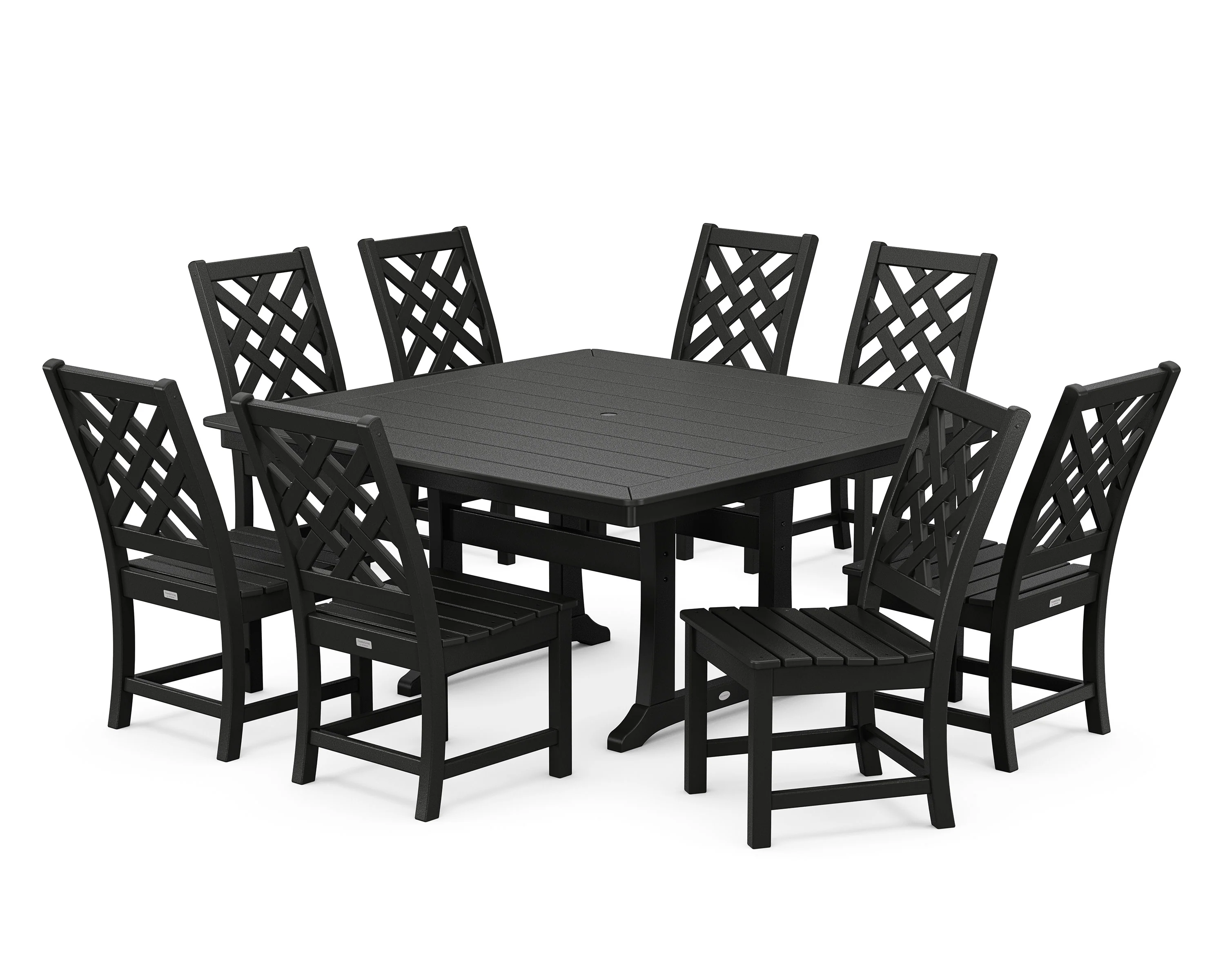 Wovendale Side Chair 9-Piece Square Dining Set with Trestle Legs - Image 7