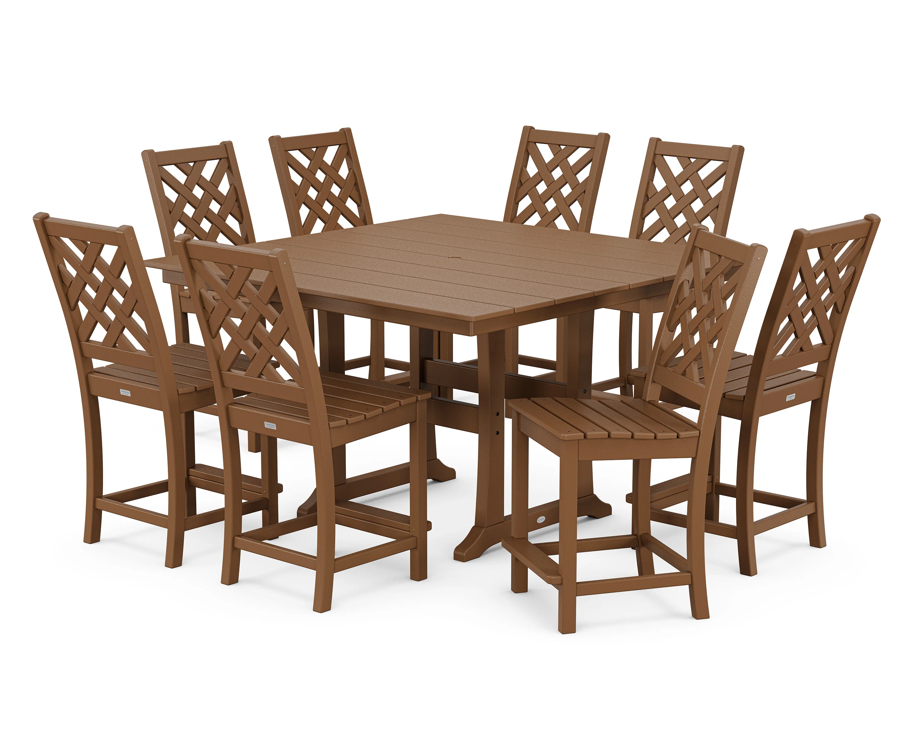 Wovendale Side Chair 9-Piece Square Farmhouse Counter Set with Trestle Legs - Image 8